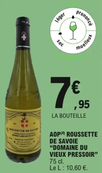 Domaine du vieux pressoir aop roussette de savoie 75 cl