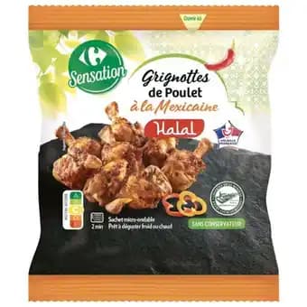 CARREFOUR SENSATION Grignottes de poulet Halal