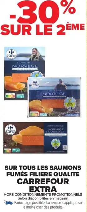 CARREFOUR EXTRA Sur tous les saumons fumés filiere qualite