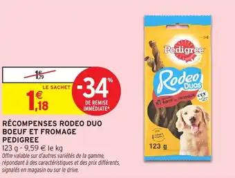 PEDIGREE Récompenses rodeo duo boeuf et fromage 123 g