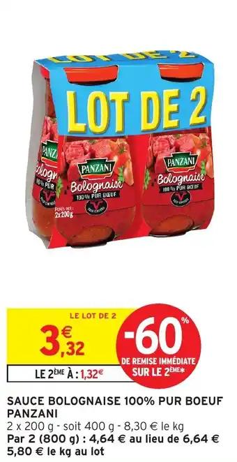 PANZANI Sauce bolognaise 100% pur boeuf 400 g