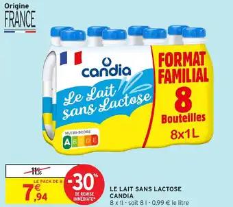 CANDIA Le lait sans lactose 8 L