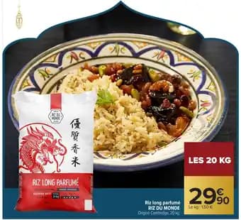 RIZ DU MONDE Riz long parfumé 20 kg