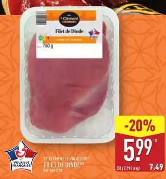 ST-CLÉMENT LE VOLAILLER® Filet de dinde 750 g