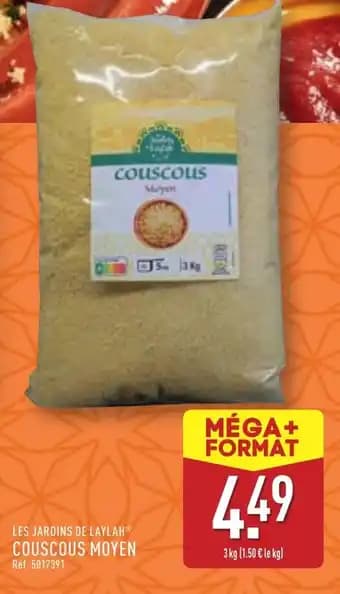 LES JARDINS DE LAYLAHⓇ Couscous moyen 3 kg