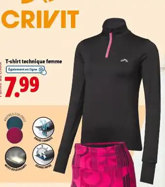 Crivit T-shirt technique femme