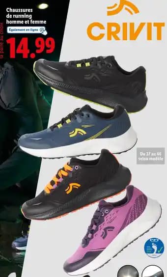 CRIVT Chaussures de running homme et femme
