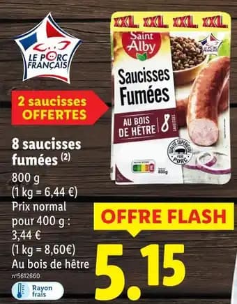 SAINT ALBY Saucisses Fumées
