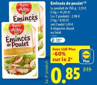 Saint Alby Émincés de Poulet 150 g