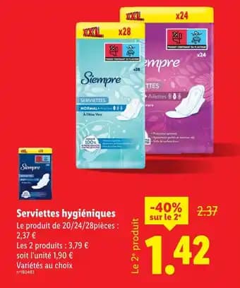 SIEMPRE Serviettes hygiéniques