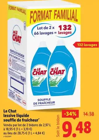 LE CHAT lessive liquide souffle de fraîcheur