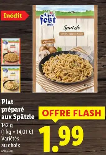 Plat préparé aux Spätzle 142 g