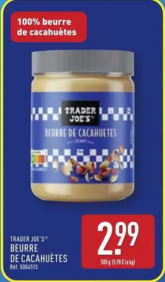 TRADER JOE'S®Beurre de cacahuètes 500 g