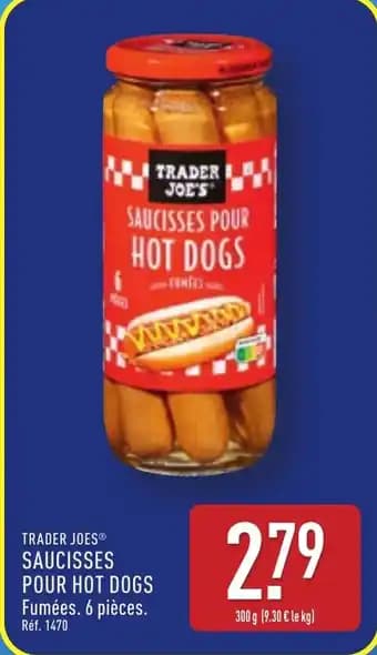 TRADER JOES® saucisses pour hot dogs 300 g
