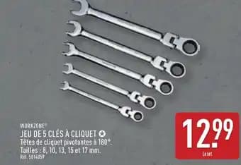 WORKZONE® Jeu de 5 clés à cliquet9