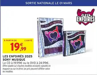 Les enfoirés 2025 sony musique