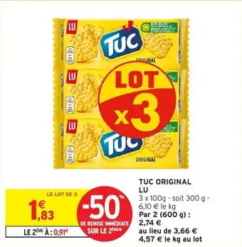 Promotion Exclusives de 1
Tuc original : Découvrez l'Offre incontournable