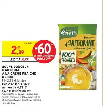 Soupe douceur d'automne à la crème fraiche 1 l