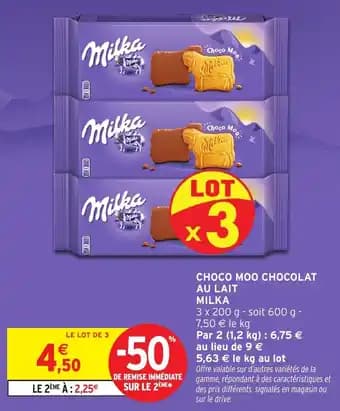 Choco moo chocolat au lait milka 600 g