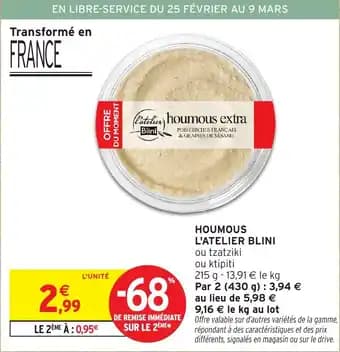 Promotion Exclusives de 9
Houmous : Découvrez l'Offre incontournable