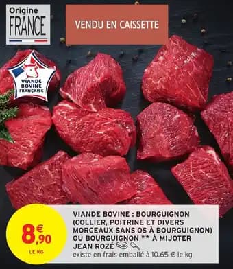 Viande bovine: bourguignon ou bourguignon à mijoter jean rozé