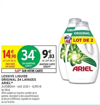 Lessive liquide original 24 lavages ariel 1080 ml