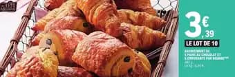 Assortiment de 5 pains au chocolat et 5 croissants pur beurre 495 g