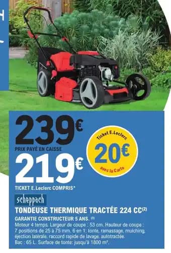 SCHEPPACH Tondeuse thermique tractée 224 cc