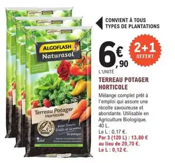 Promotion Exclusives de 5
Terreau potager : Découvrez l'Offre incontournable