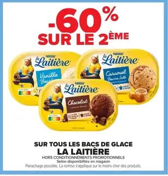 Sur tous les bacs de glace la laitière