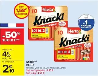 Promotion Exclusives de 4
Knacki herta : Découvrez l'Offre incontournable