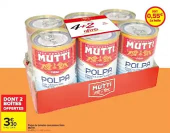 MUTTI Pulpe de tomates concassées fines