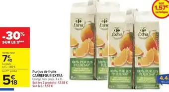 CARREFOUR EXTRA Pur jus de fruits