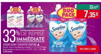 Promotion Exclusives de 2
Soupline assouplissant : Découvrez l'Offre incontournable