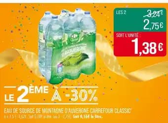 Carrefour Classic' Eau de source de montagne d'Auvergne