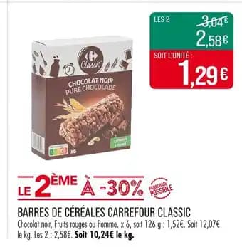 CARREFOUR CLASSIC Barres de céréales