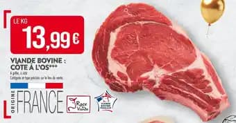 Viande bovine française : cote à l'os