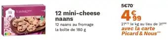 12 mini-cheese naans 180 g
