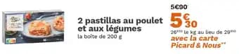 2 pastillas au poulet et aux légumes 200 g