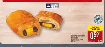 Pain au chocolat et crème pâtissière