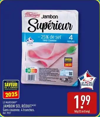 Le marsigny jambon sel réduit 160 g