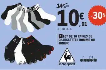 Lot de 10 paires de chaussettes homme ou junior