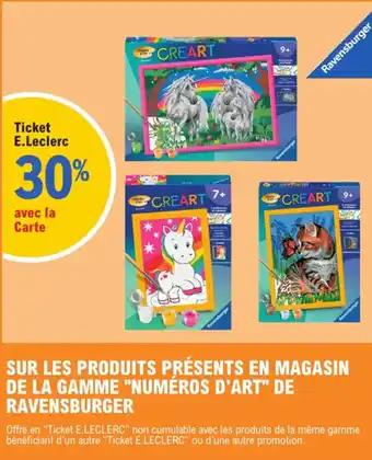 Sur les produits présents en magasin de la gamme "numéros d'art" de ravensburger