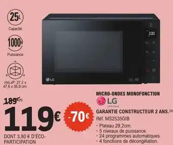 Promotion Exclusives de 20
Micro-ondes : Découvrez l'Offre incontournable