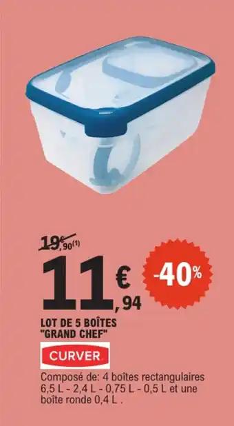 CURVER Lot de 5 boîtes "grand chef"