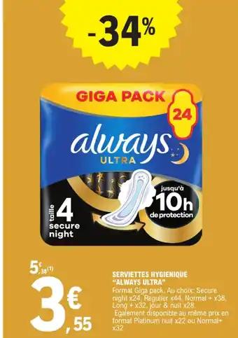 "ALWAYS ULTRA" Serviettes hygienique