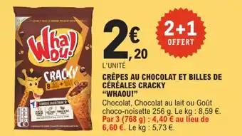 "WHAOU!" Crêpes au chocolat et billes de céréales cracky 256 g