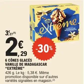 "EXTRÊME" 6 cônes glacés vanille de madagascar 426 g