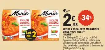 "MARIE" Lot de 2 escalopes milanaises dinde 100% filet 600 g