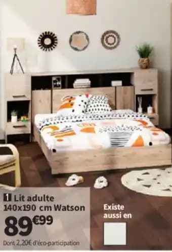 Lit adulte 140x190 cm Watson